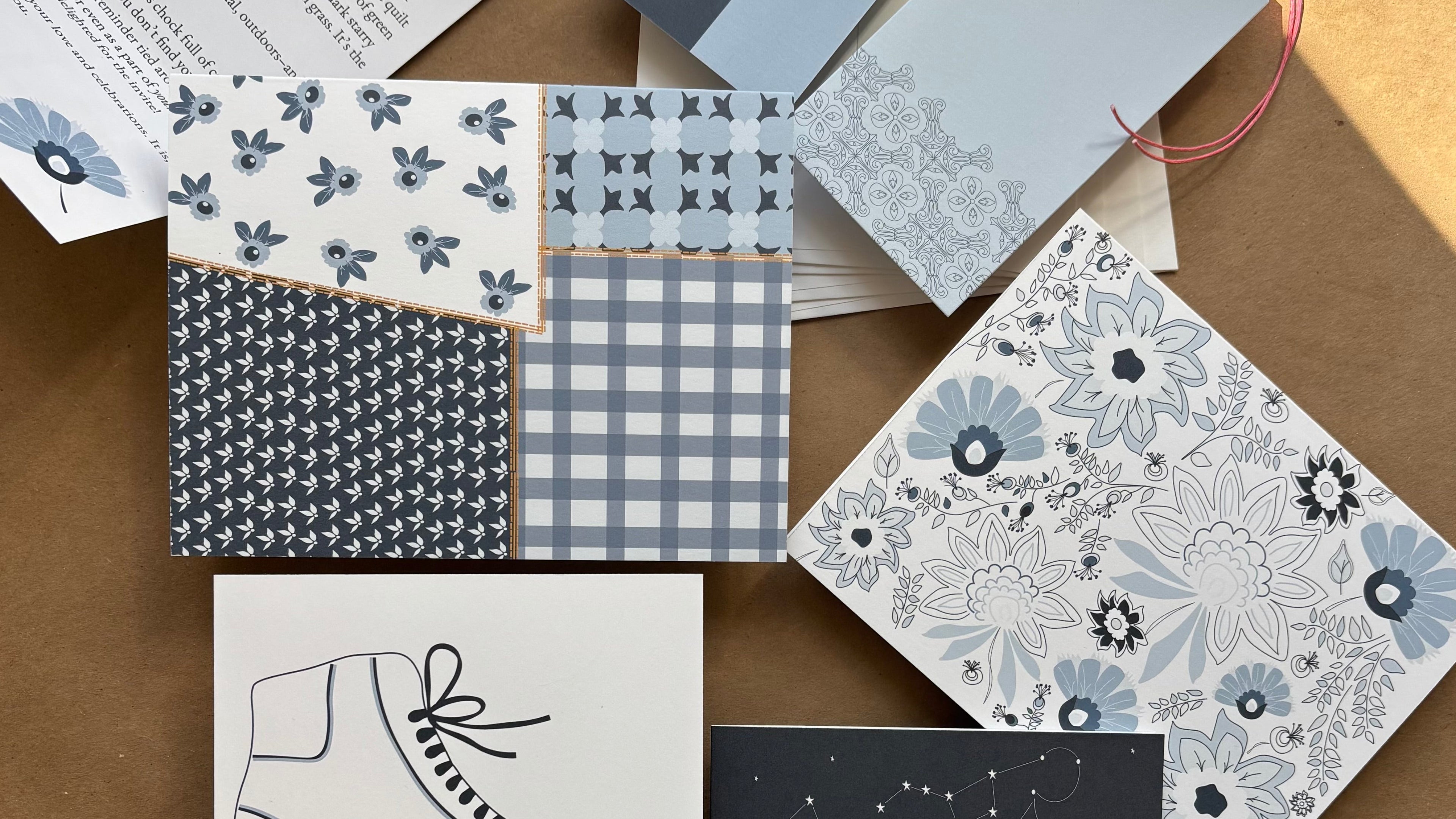 collection of Noted+Co.'s Spring Suite of Quarter Notes, a subscription of seasonal note cards
