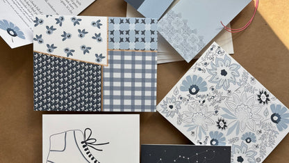 collection of Noted+Co.'s Spring Suite of Quarter Notes, a subscription of seasonal note cards
